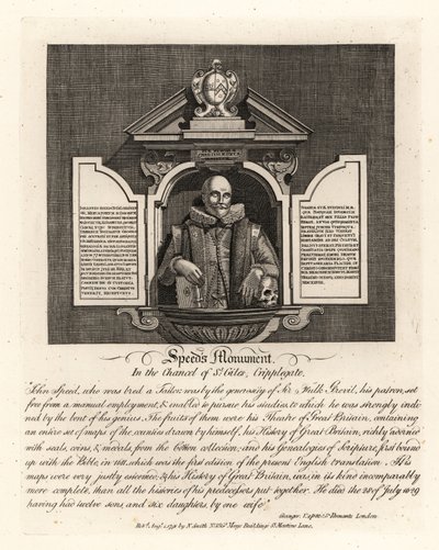 John Speeds monument i koret til St Giles, Cripplegate av John Thomas Smith