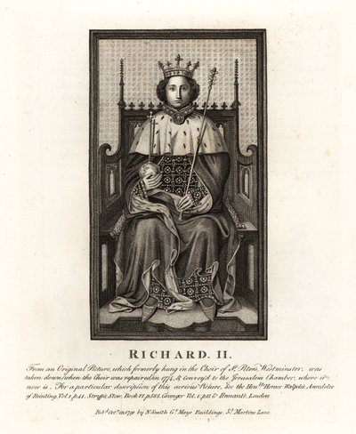 Kong Richard II av England, fra et originalt bilde hang i Choir of St Peter