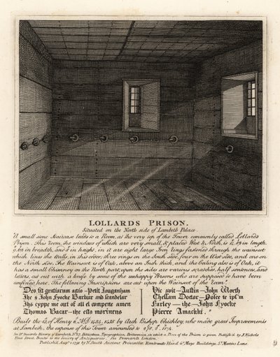 Lollards Prison, i tårnet til Lambeth Palace av John Thomas Smith
