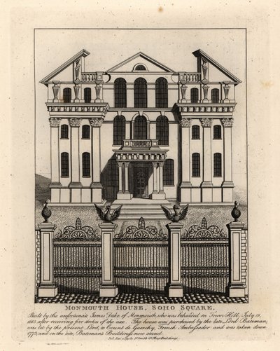 Monmouth House, Soho Square, revet 1773 av John Thomas Smith