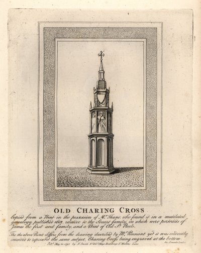 Old Charing Cross, et av 12 middelalderske Eleanor-kors, reist på 1290-tallet til det ble fjernet i 1647 av John Thomas Smith