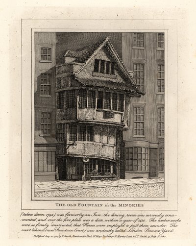 Den gamle fontenen i Minories prestegjeld, London av John Thomas Smith