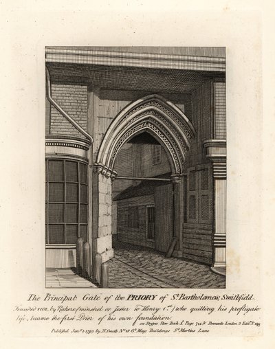 Hovedporten til Priory of St Bartholomew, Smithfield av John Thomas Smith
