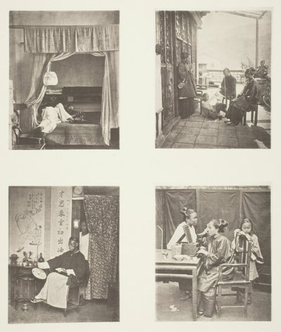 En eim av opiumsrør hjemme, etter middag, lesning for æresbevisninger, toalettet, ca. 1868. av John Thomson