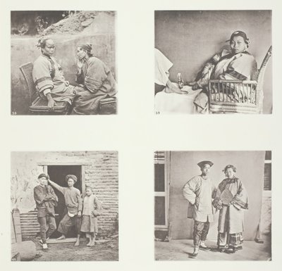 Amoy kvinner, den lille foten til en kinesisk dame, Amoy menn, kostyme for menn og kvinner, Amoy, ca. 1868. av John Thomson