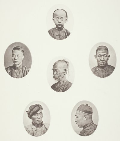 Kantonesisk gutt; Kantonesisk kjøpmann; mongolsk mannlig hode; Et ærverdig hode; En Arbeider; Mongolsk mannlig hode av John Thomson