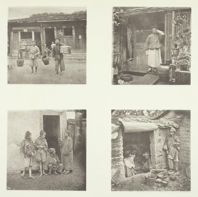 Foochow Coolies, A Foochow-detektiv, The Chief of Thieves, Beggars Living in a Tour, ca. 1868. av John Thomson
