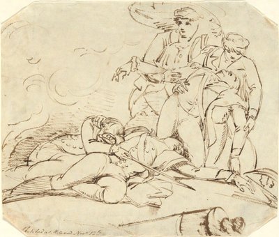 General Montgomerys død i angrepet på Quebec, 31. desember 1775 av John Trumbull