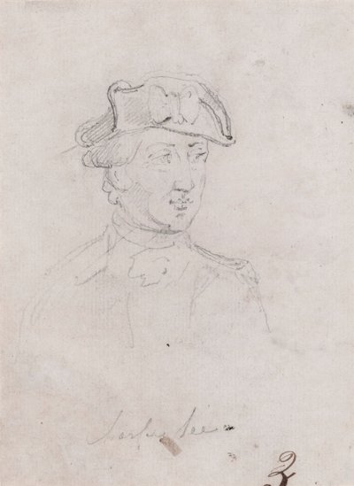 Generalmajor Charles Lee, studie for foreslått av John Trumbull