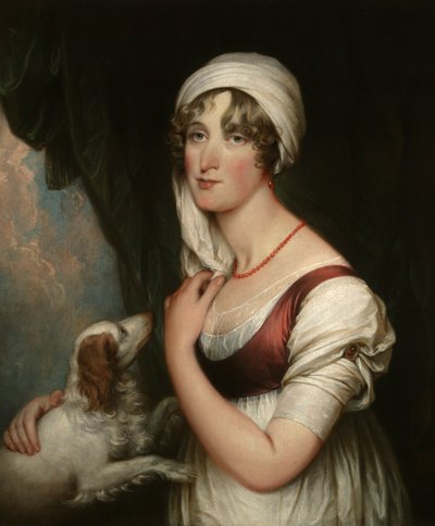 Sarah Trumbull med en spaniel av John Trumbull