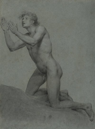 Skisse av en mannlig nakenlivsstudie av John Trumbull