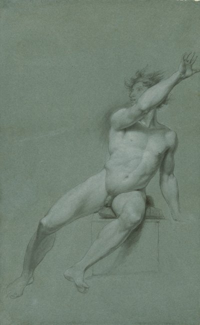 Skisse av en mannlig nakenlivsstudie av John Trumbull
