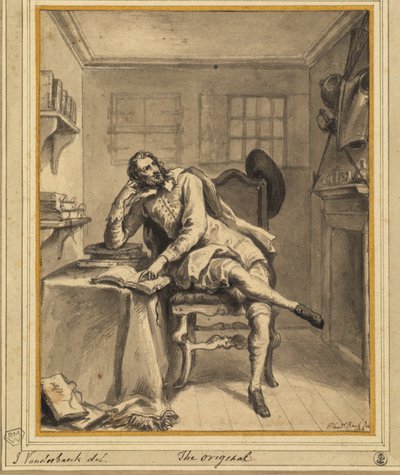 Don Quijote i studiet sitt av John Vanderbanck