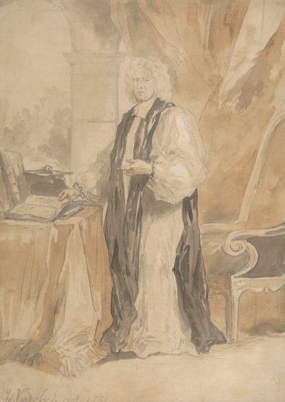 Portrettstudie av en guddommelig av John Vanderbank