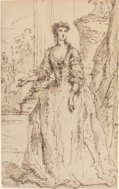 Portrett av en stående dame av John Vanderbank