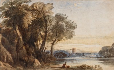Capriccio Landscape, ca. 1830 (wc med gummi arabicum på papir) av John Varley