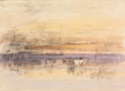 Storfevanning ved solnedgang av John Varley