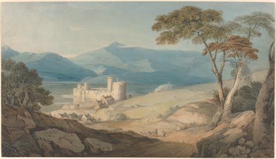 Harlech Castle og Snowdon av John Varley