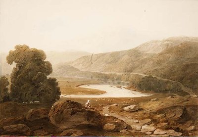 No.1607 Vale of the River Mawddach, Wales, ca. 1805 (akvarell og svart kritt på papir) av John Varley