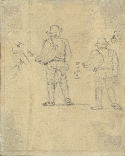 To studier av en figur som holder en kurv [verso] av John Varley