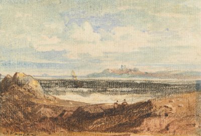 Utsikt over den robuste kystlinjen, Bamburgh, Northumberland av John Varley
