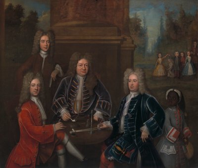 Elihu Yale med medlemmer av hans familie og et slavebundet barn av John Verelst