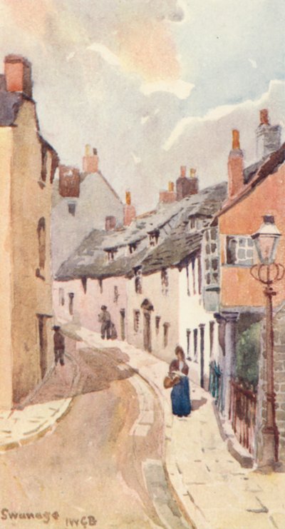 High Street, Swanage (fargelitografi) av John W.G. Bond