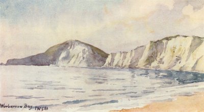 Worbarrow Bay (fargelitografi) av John W.G. Bond