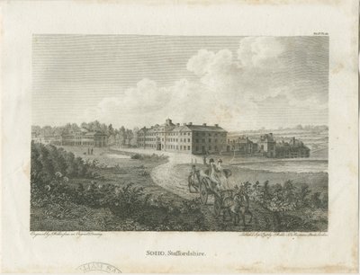 Soho Manufactory: stålgravering, nd [c 1798] av John Walker