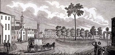 Central Part of Pittsfield, Massachusetts, fra Historical Collections of Massachusetts, av John Warner Barber, gravert av S. E. Brown, 1839 av John Warner Barber
