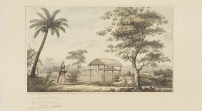 45: View of a Tomb, fra en serie akvareller som illustrerer Captain Cooks siste reise, ca. 1773-84 (akvarell på papir) av John Webber