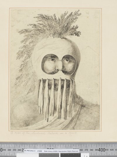 F.38 A Man of the Sandwich Islands in a Mask, ca. 1773-84 (akvarell) av John Webber