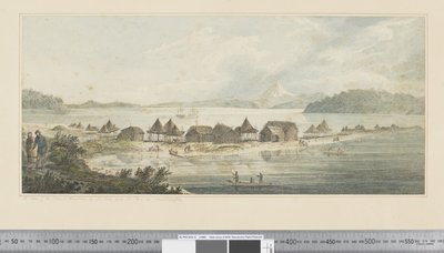 F.41 En utsikt over byen og havnen til St. Peter og St. Paul i Kamtschatka, ca. 1783-84 (akvarell) av John Webber