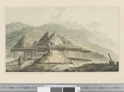 F.42 Sommer- og vinterhabitater i Kamschatka, ca. 1783-84 (akvarell) av John Webber