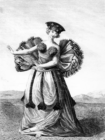 Habit of a Young Woman of Otaheite Dancing, ca. 1785 (gravering) av John Webber