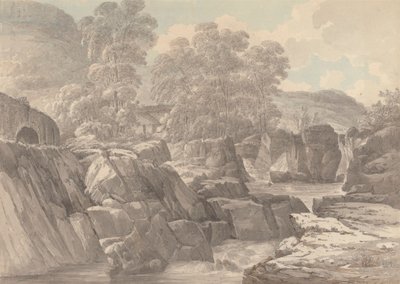 Pont-y-Pair ved elven Llugwy nær Betws-y-Coed, Denbigh av John Webber