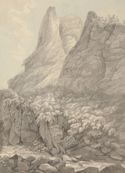 Thurshouse Tor fra elven Manifold, Derbyshire av John Webber
