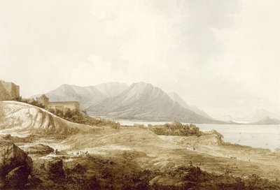 Utsikt i Macao inkludert Residence of Camoens hvor han skrev sin Lusiad, fra "Views in the South Seas", pub. 1788 av John Webber