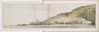 Utsikt over nordpunktet av Kealakekua Bay, på øya Hawaii, tatt fra 'Resolution'. Den ble gjort under besøket på Hawaii-øyene fra 17. januar til 23. februar 1779, hvor kaptein Cook ble drept 14. februar, på den tredje reisen. av John Webber