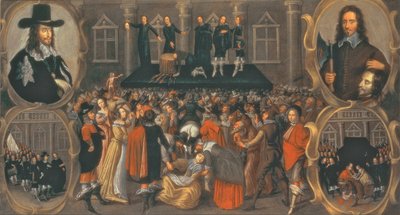 En øyenvitne-representasjon av henrettelsen av kong Charles I i 1649 (olje på lerret) (se 617397 for detaljer) av John Weesop