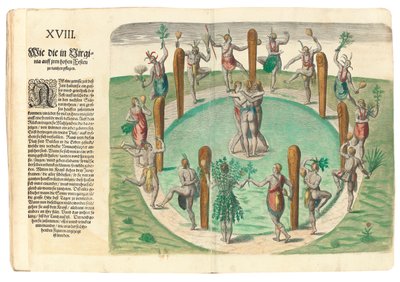 Innfødte indianere danser, 1590 av John White