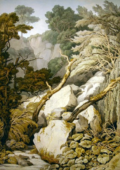 Chudleigh, Devon (penn og grått blekk og akvarell over blyant på papir) av John White Abbott