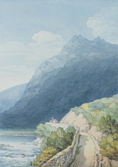 Darten ved Holne Chase, Devon (wc, penn og blekk) av John White Abbott