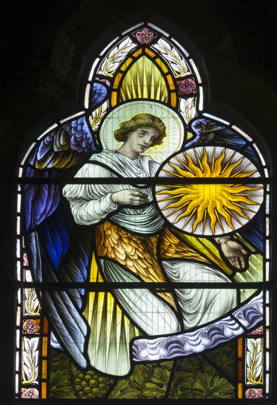 Engel som holder månen, ca. 1889 av John William Brown