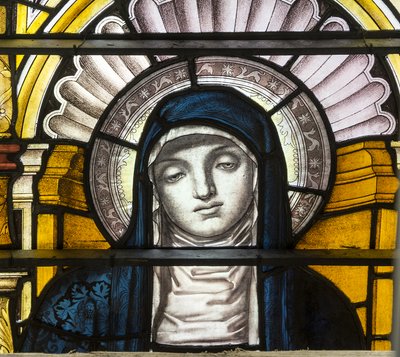 Oxford, Trinity College, James Powell & Sons, John William Brown (1842-1928), The Blessed Virgin Mary, 1885 av John William Brown