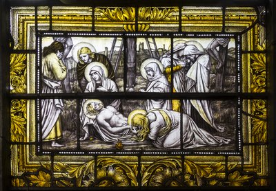Oxford, Trinity College, James Powell & Sons, John William Brown (1842-1928), The Deposition, 1885 av John William Brown