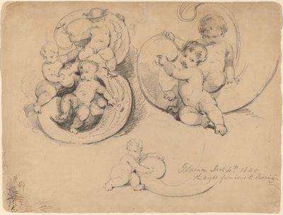 Seddelstudier [recto] av John William Casilear
