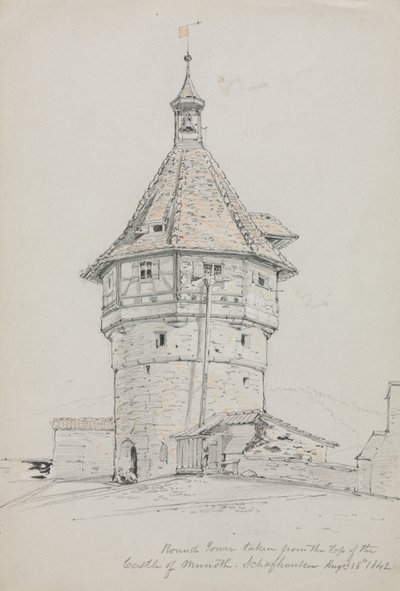 Rundetårn, Munot slott, Schaffhausen, Sveits, 1842. av John William Casilear