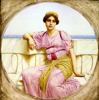Refleksjoner, 1918 (wc på papir) av John William Godward