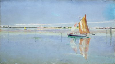 On the Lagoon, Venezia (olje på lerret) av John William Inchbold
